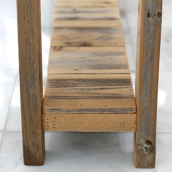 Unfinished wood console shop table