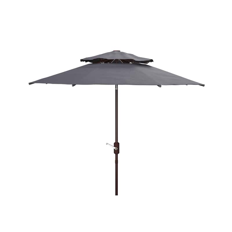 SAFAVIEH Outdoor Esmiralda 9Ft Double Top Crank Umbrella