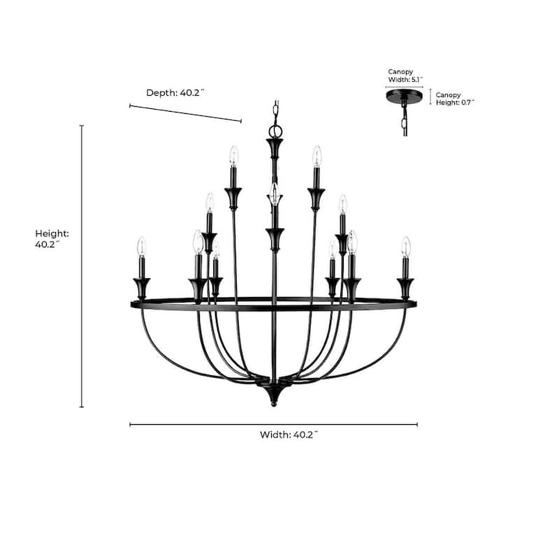 Millennium Lighting 28012 Emery 12 Light 40" Wide Taper Candle Style
