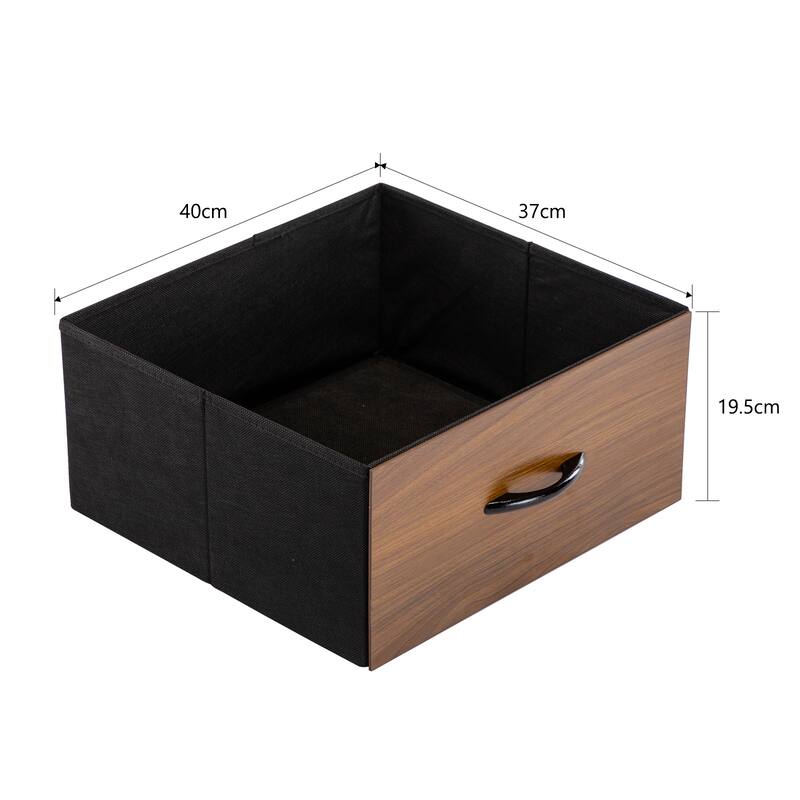 Iron Nightstand Shelf Storage with Fabric Drawer