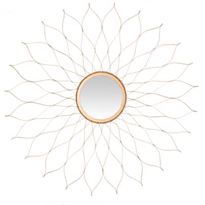 SAFAVIEH Handmade Jazmine Art Gold Flower 35-inch Decorative Mirror - 35" x 35" x 0.5" - 35Wx35Dx1H