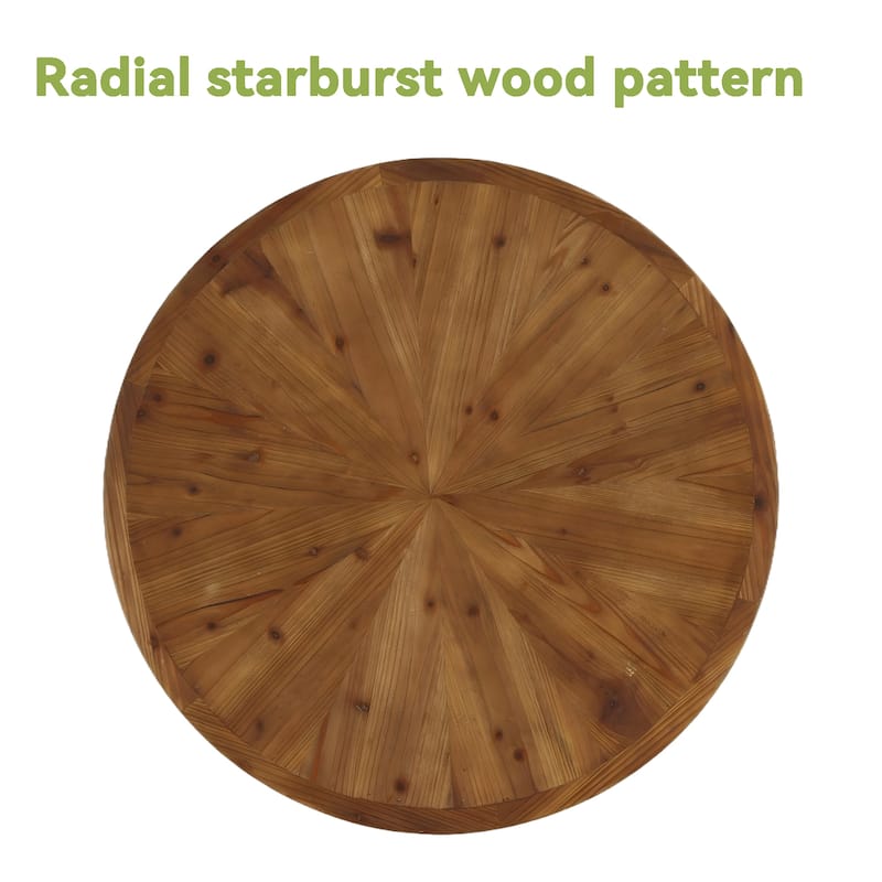 31.5" Solid Wood Coffee Table with 2-Tier Storage