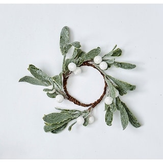 2.25" Mistletoe Candle Ring, Set of 2 - 7