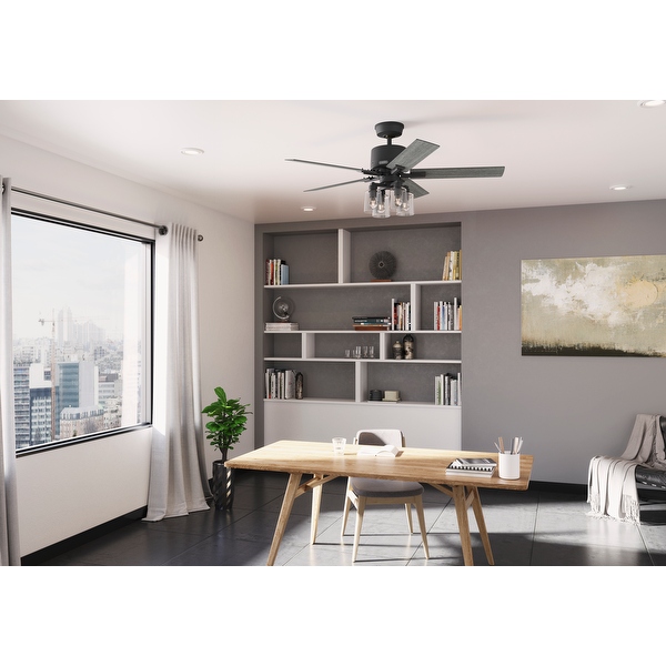 Hunter 52 WiFi Techne Ceiling Fan w LED Light Handheld Remote Casual Modern Easy 1 2 3 Installation SMART FAN On Sale Bed Bath Beyond 37215906