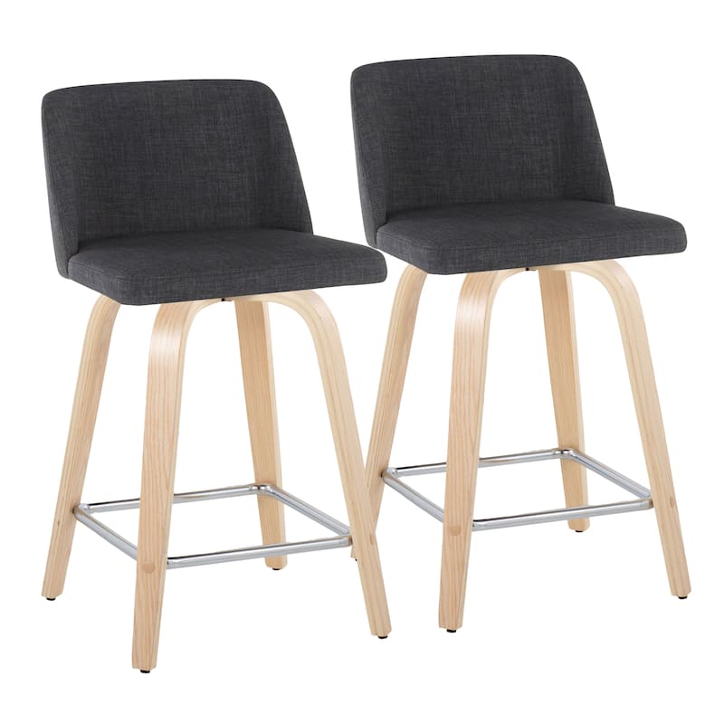 Carson Carrington Vallberga 24" Counter Stool with Natural Wood Base (Set of 2)