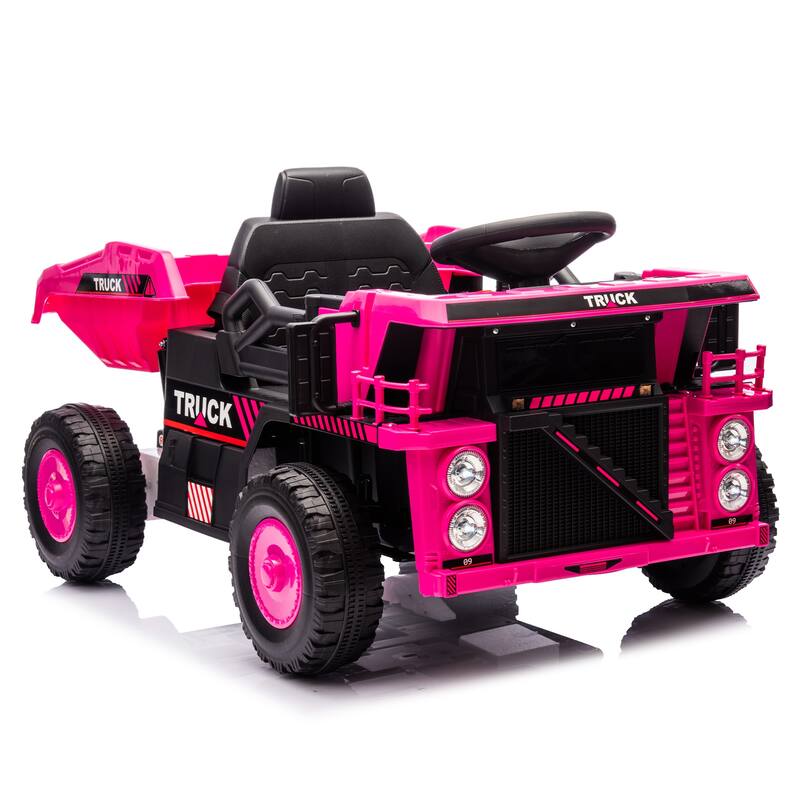12V Kids Ride On Dump Truck W/Parents Control,2wd,Rear-Wheel Suspension,Electric Dump Bed And Extra Shovel,For Kids 3-5