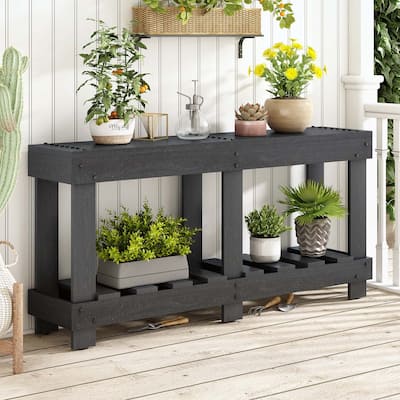 Vintage-Style Entryway Table with Shelf Storage and Adaptability for Multiple Home Settings