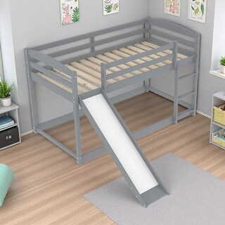 Twin over Twin Pine Bunk Bed, Slide & Ladder - Bed Bath & Beyond - 43883041