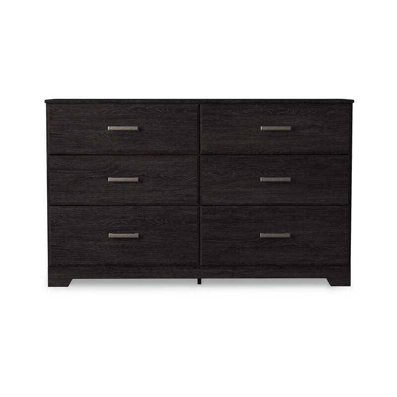 Cyme 60 In Wide Dresser, 6 Drawer, Modern Dark Charcoal Brown Laminate