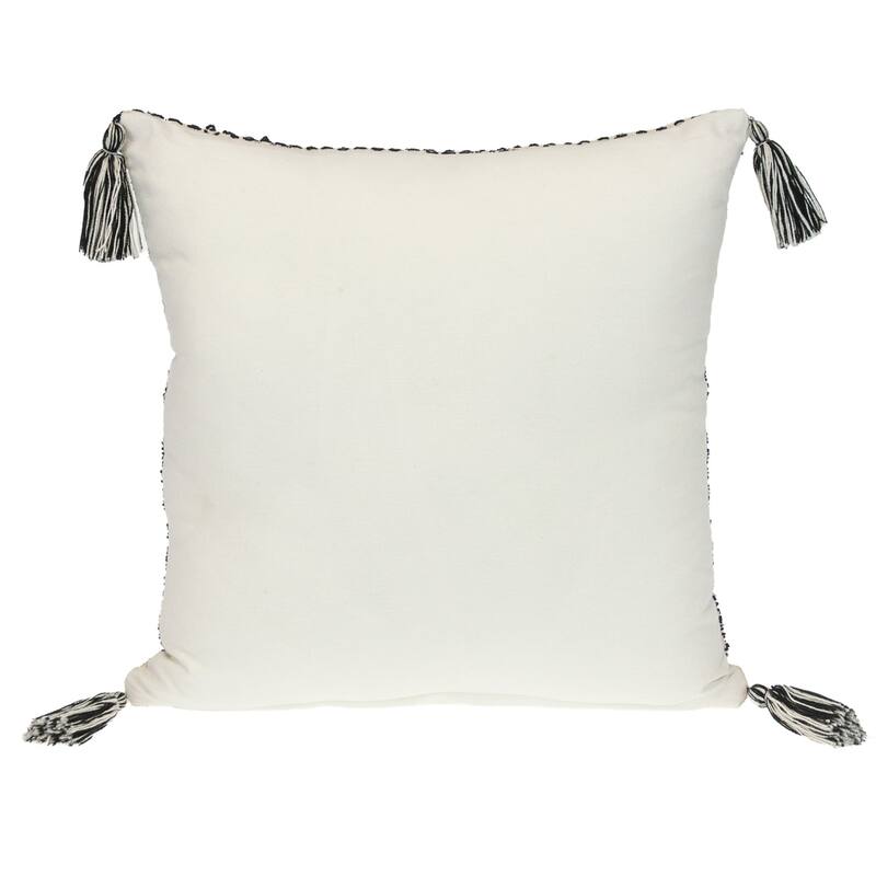 Boho Square Throw Pillow - 18" - Beige and Black