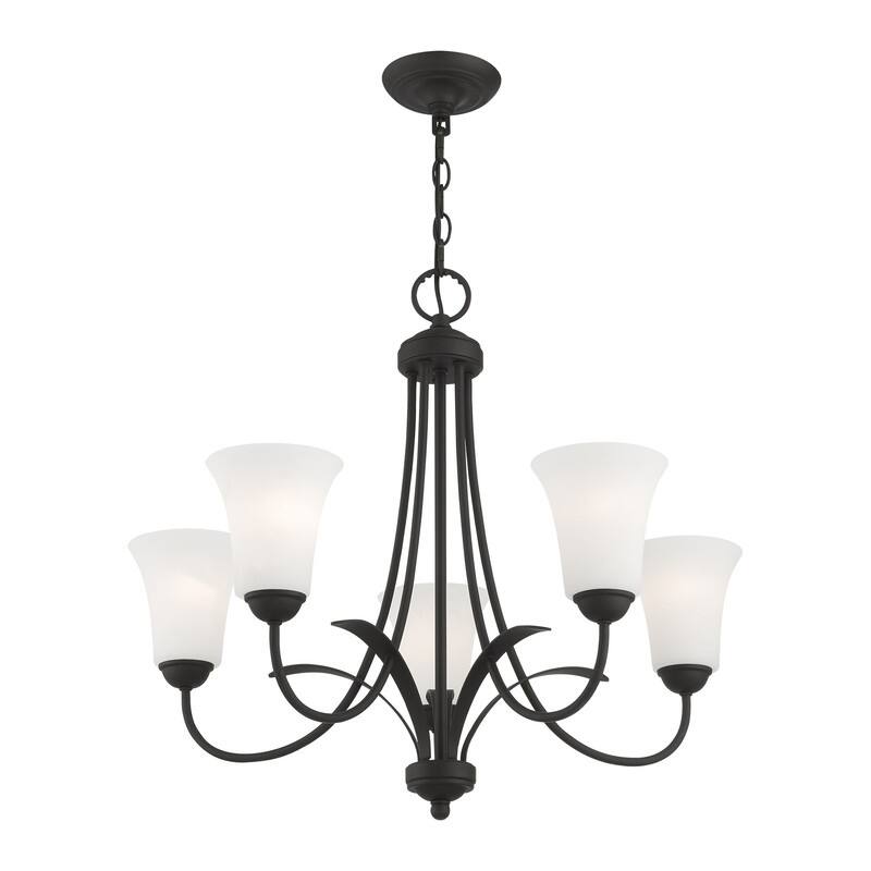 Livex Lighting 5-light Black Chandelier, 6475-04 - 25.5" Dia. x 22" H