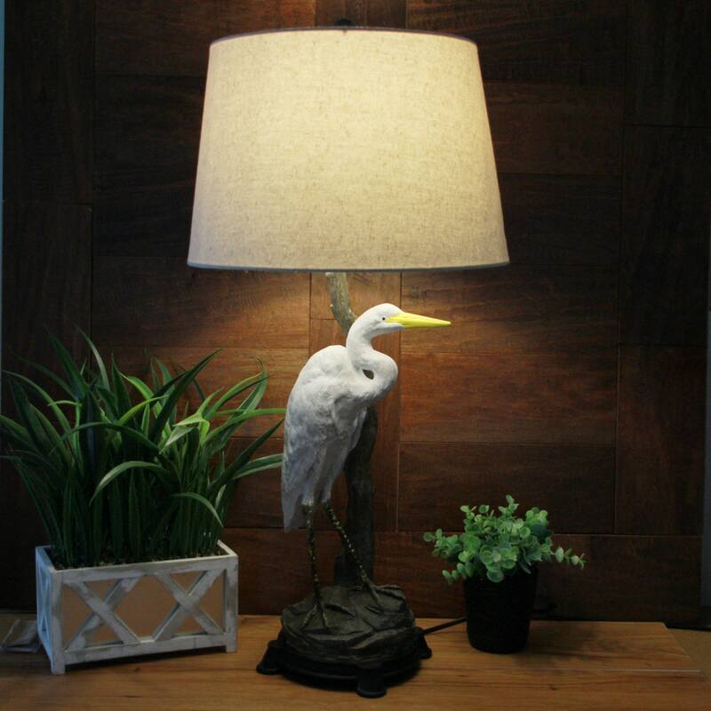 Set Of 2 Heron Table Lamps - 30.5" High - Coastal Bedroom Decor - 30.5 X 14.5 X 14.5 inches