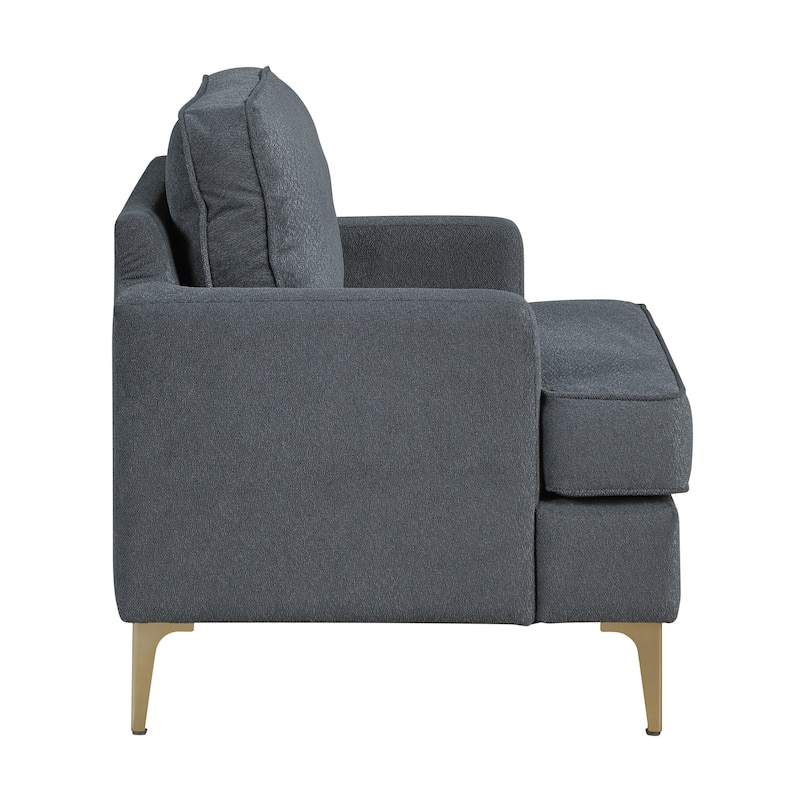 Grove 28.5" Chenille Accent Chair - Brushed Gold Finish Metal Legs