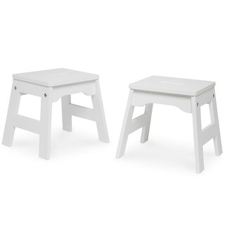 11 Inch Tall Stools Stackable Wooden Stools undefined Set of 2