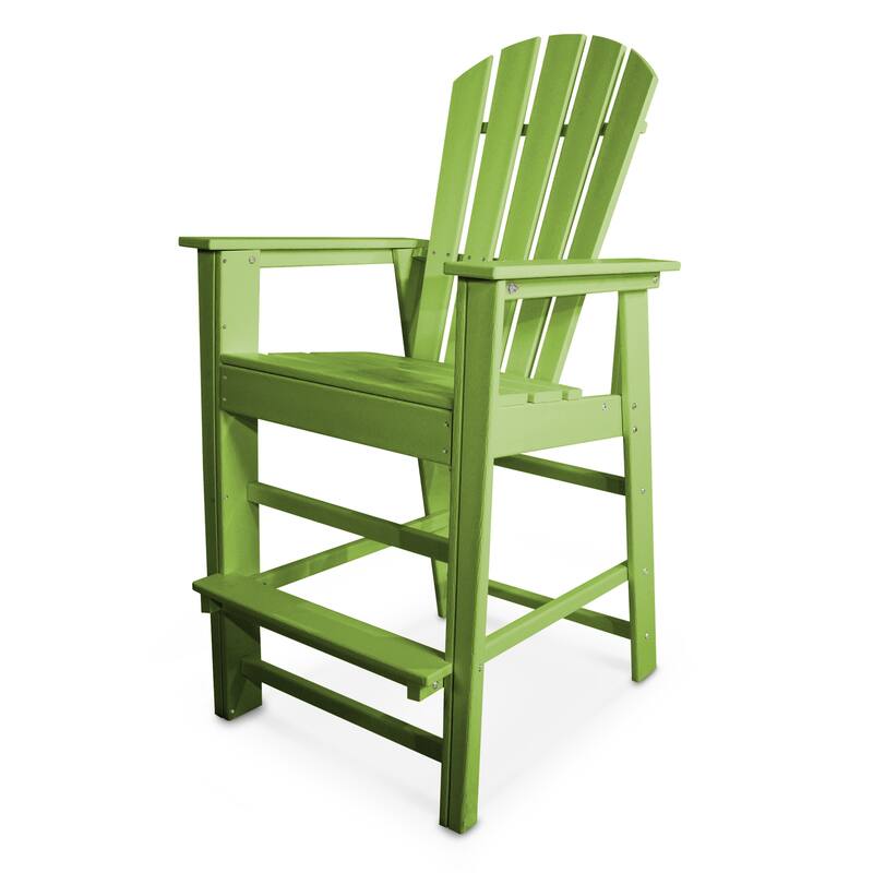POLYWOOD South Beach Outdoor Adirondack Bar Chair - Lime
