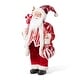 preview thumbnail 90 of 92, Glitzhome 18"H Faux Fur Christmas Santa Figurines with Porcelain Face