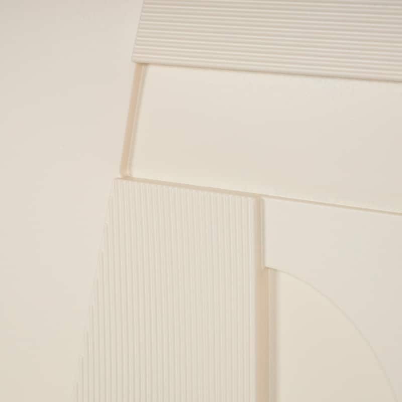 White or Cream Wood Geometric Wall Decor with Brown or Black Wood Frame