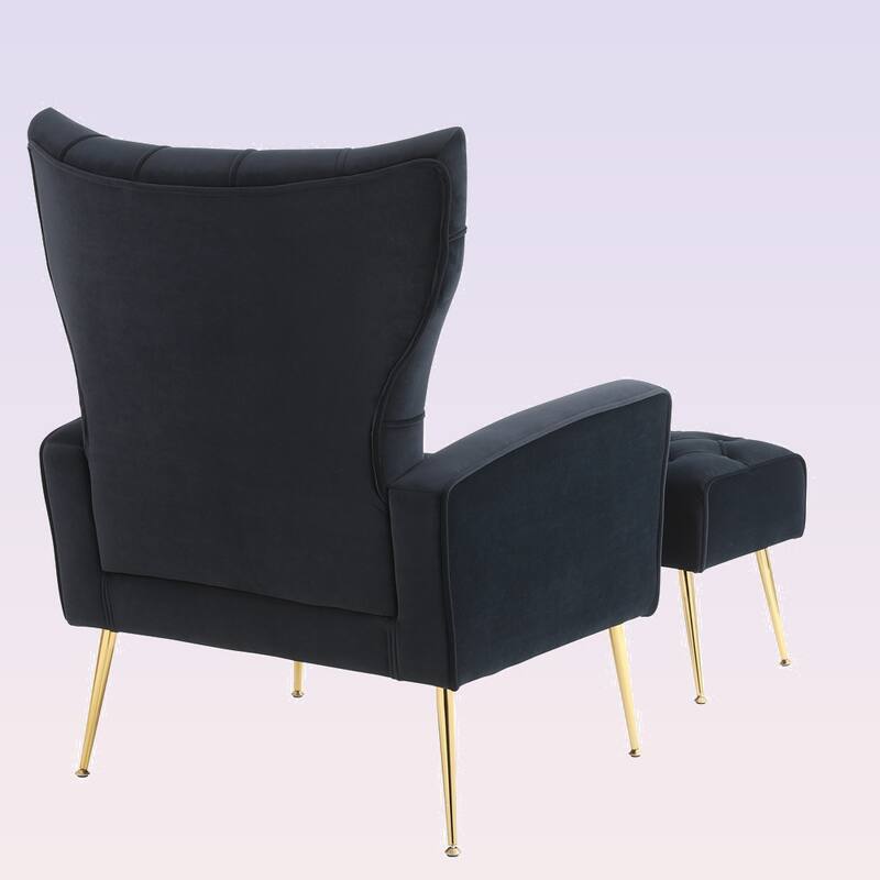 Modern Accent Chair with Ottoman for Living Room