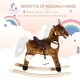 preview thumbnail 4 of 7, Kids Metal Plush Ride-On Rocking Horse Chair Toy With Nursery Rhyme Music - Dark Brown - Dark Brown