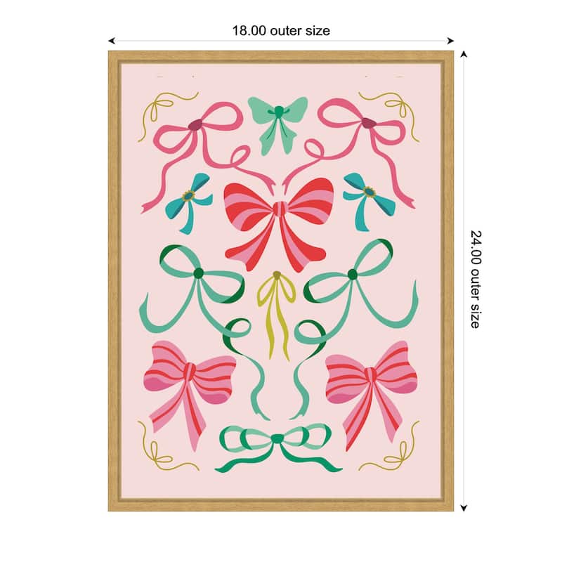 Kate and Laurel Sylvie Framed Canvas Christmas Bows by Rachel Lee