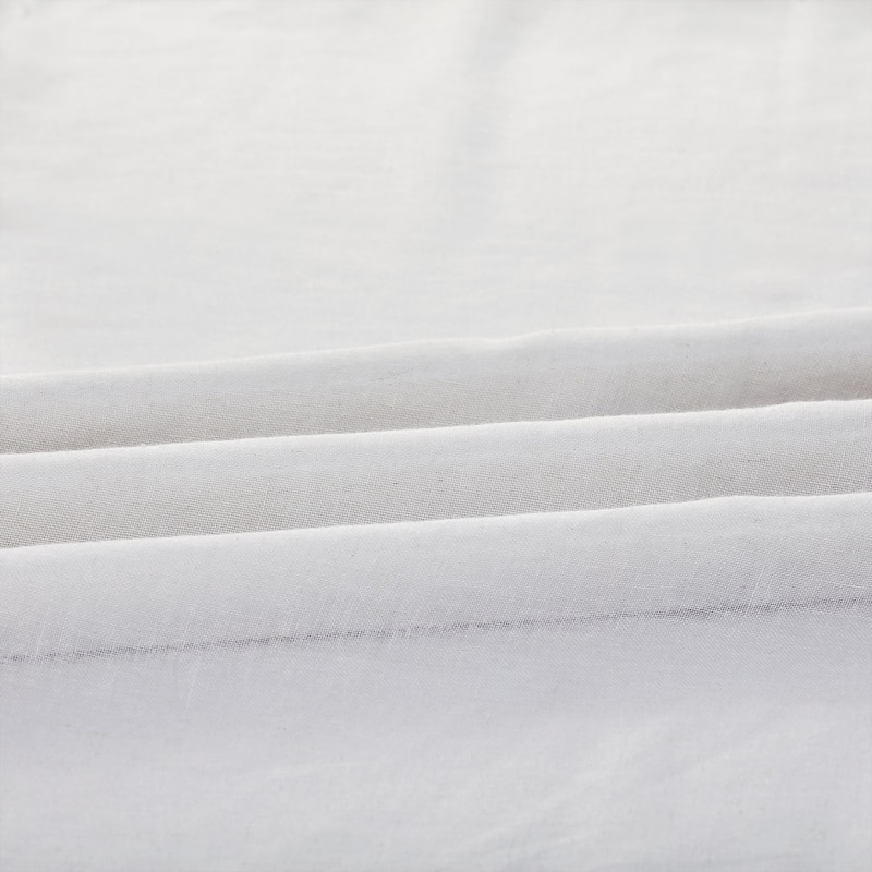 Exclusive Fabrics White Orchid Faux Linen Sheer Curtain (1 Panel)