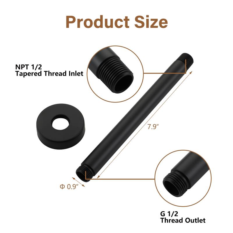 8 in. Round Ceiling Mount Standard Shower Arm and Flange