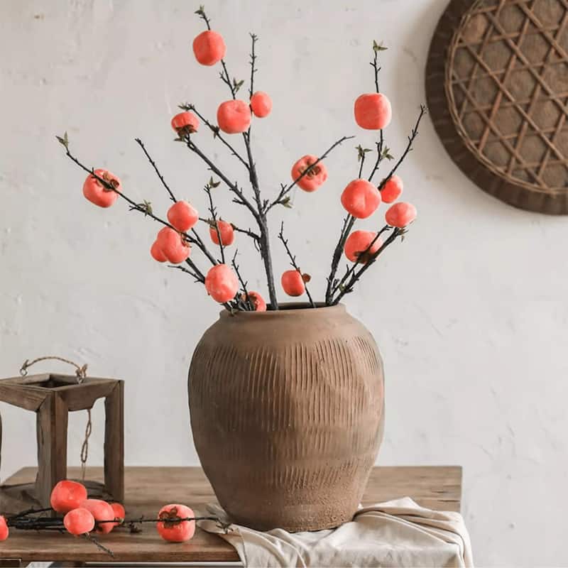 RusticReach Round Earthenware Brown Pot