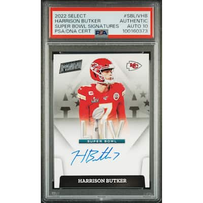 Harrison Butker 2022 Panini Select Super Bowl LIV Card Auto Graded PSA 10 160373 - 8' x 11'