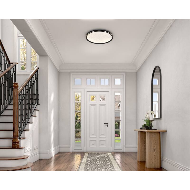 Artcraft Luna Integrated LED Flush Mount - Black - 20" W