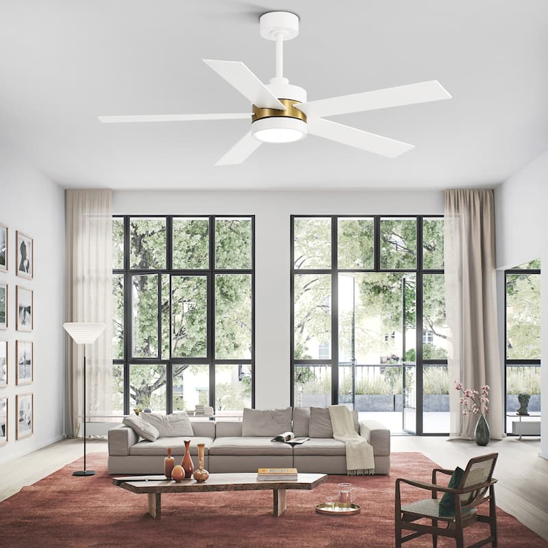52-IN LED Ceiling Fan with Light Kit and Remote- 5 Blades