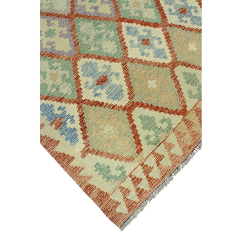 Sun Faded Flatweave Oakley Rust/Beige Rug - 6'11" x 9'9"
