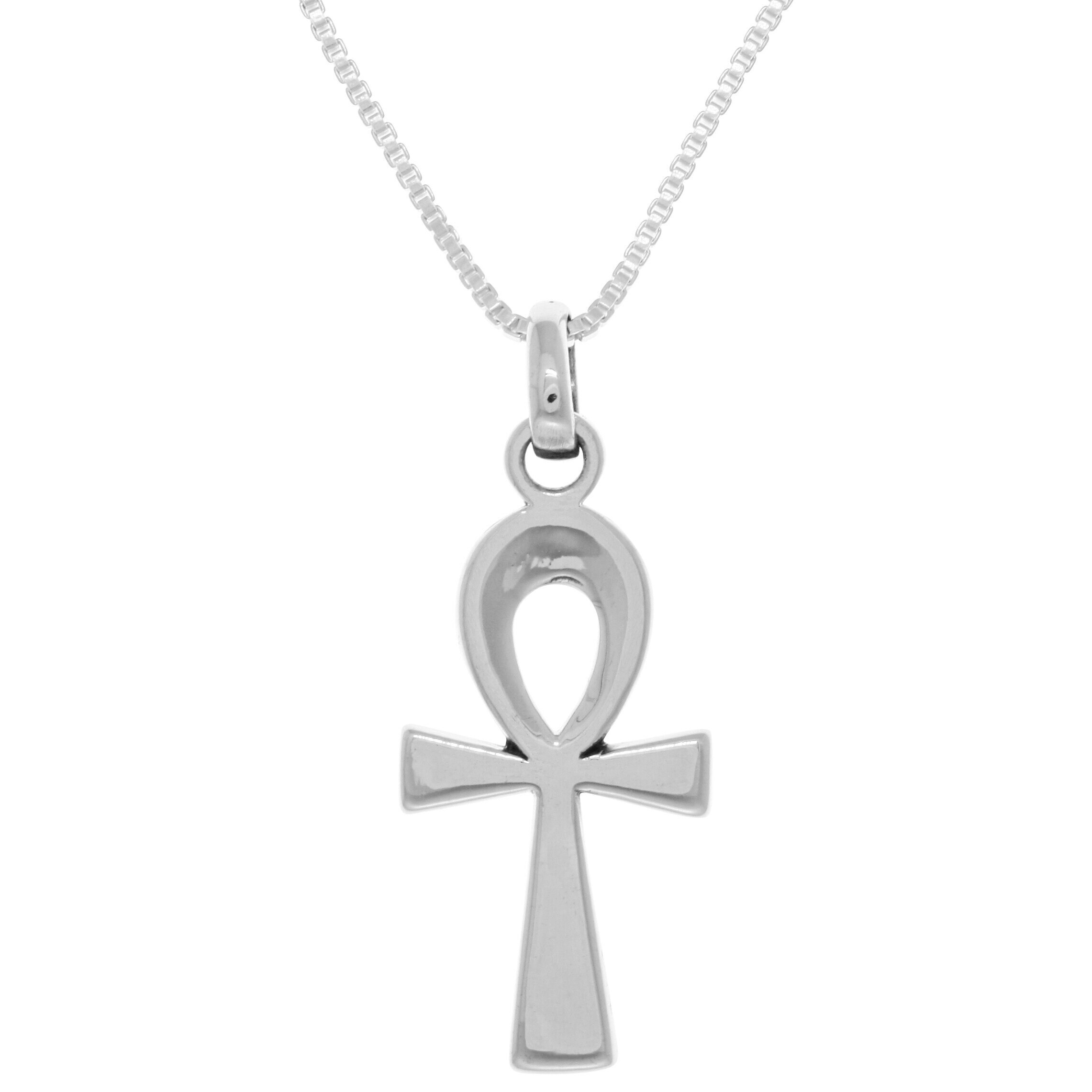 large sterling silver ankh pendant