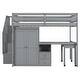 preview thumbnail 86 of 110, Twin/Full Size Loft Bed with Storage Staircase, Wardrobe and Desk, Solid Wood Loft Bedframe with 2 Storage Drawers and Shelves