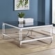 preview thumbnail 2 of 6, Lindley Square Tempered Mirror Acrylic Coffee Table Chrome