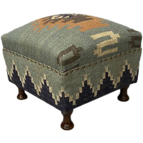 HERAT ORIENTAL Handmade Wool & Jute Stool
