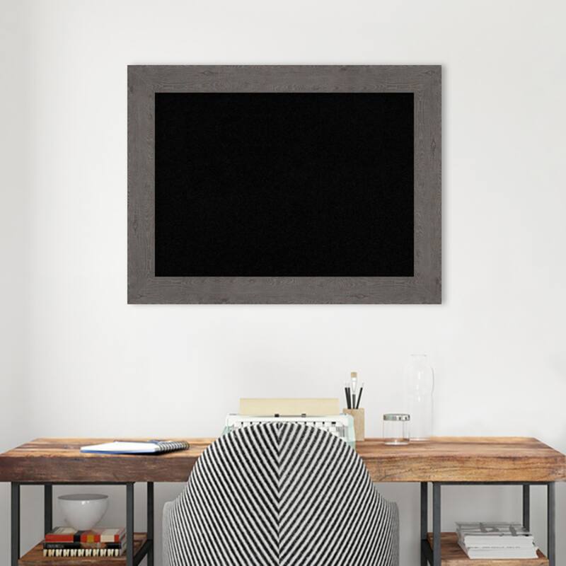 Rustic Plank Framed Black Corkboard Bulletin Board