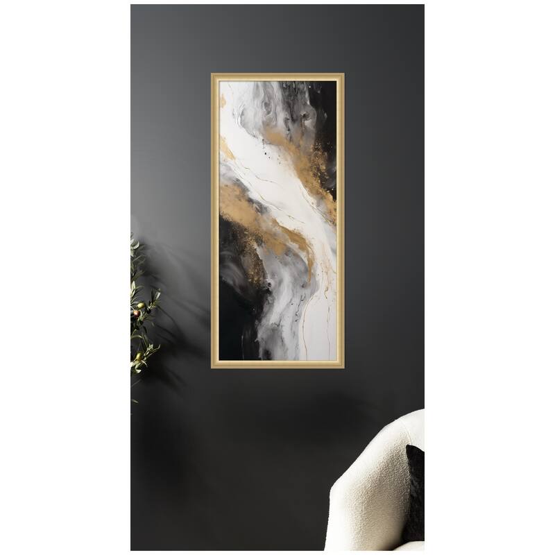Kate and Laurel Framed Art Luxe Drift Modern Elegant Abstract by The Creative Bunch Studio
