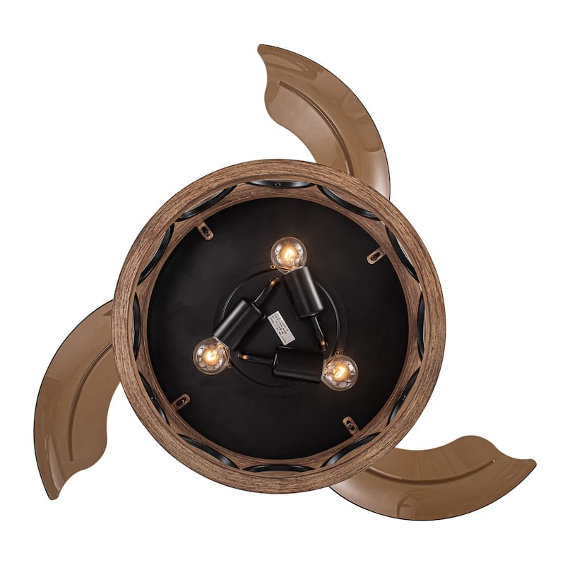 36" Indoor Black Retractable Ceiling Fan with Light and Wall Control