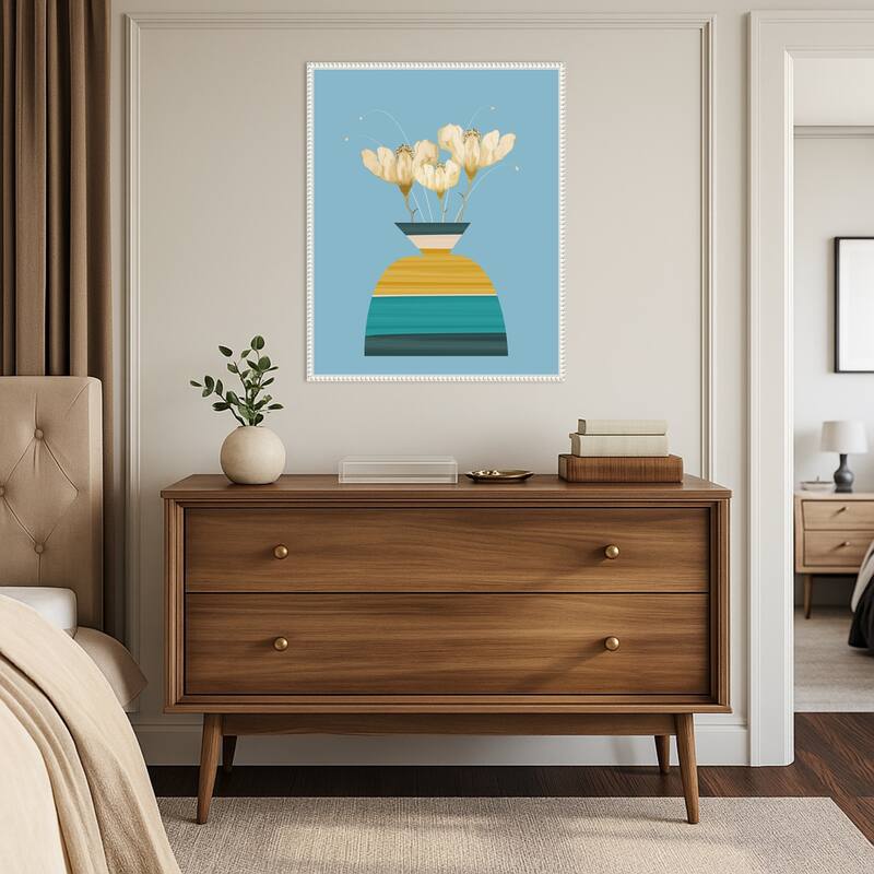 Potted Florals Wood Anemone by Sannel Larson Framed Canvas Wall Art Print