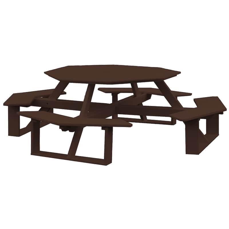 Poly Lumber 54" Octagon Walk-In Table - Tudor Brown