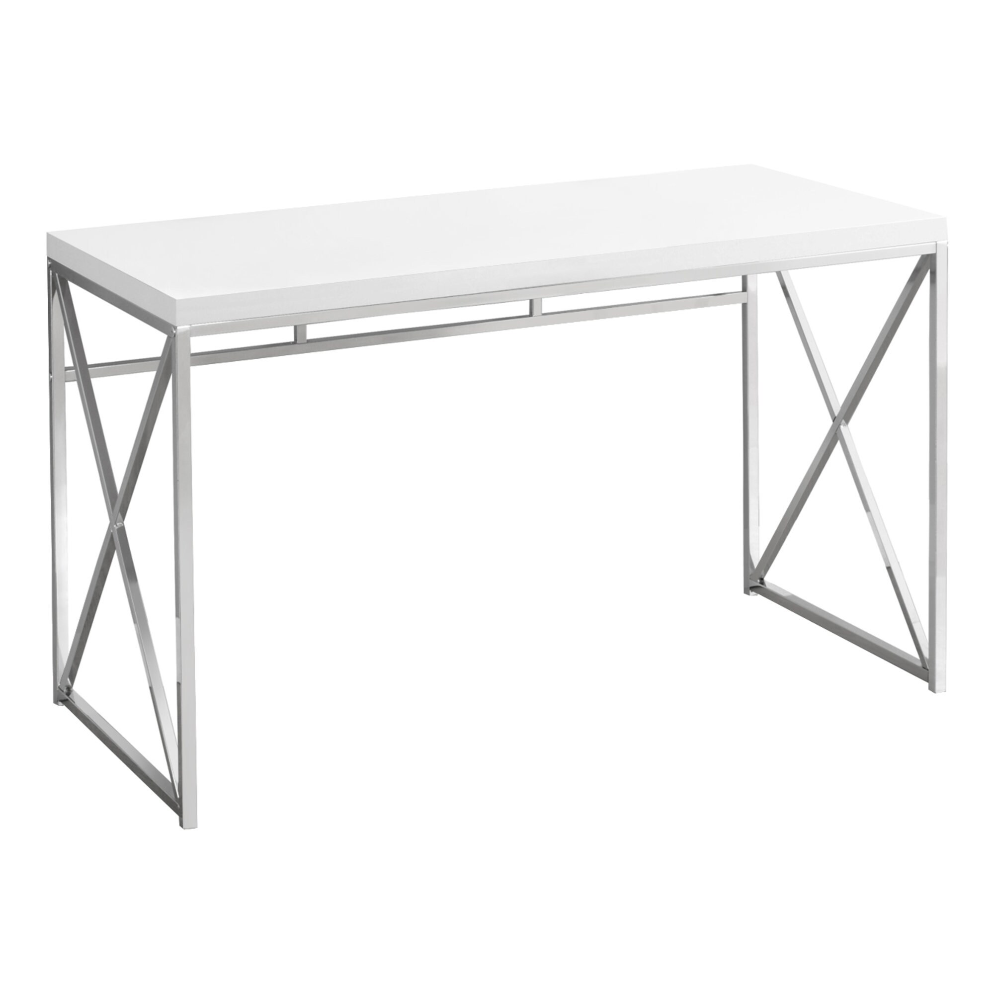 Dark Taupe Monarch Specialties I 7204 Chrome Metal Computer Desk 48