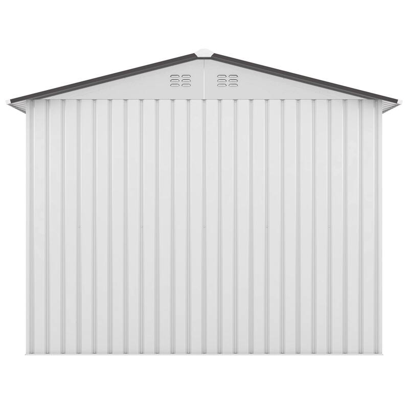 8' x 8' Outdoor Storage Metal Garden Shed with Double Sliding Doors