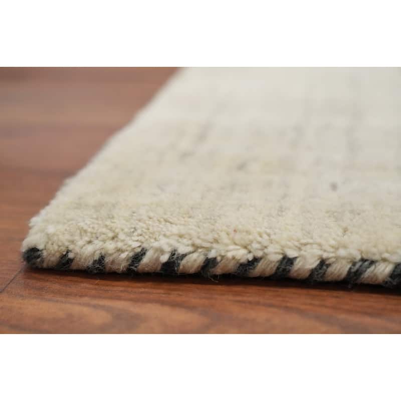 Hand Knotted Oriental 100% Wool Carpet Tribal Animal Pictorial Beige & Ivories Gabbeh Area Rug - 9' 11'' X 9' 10''