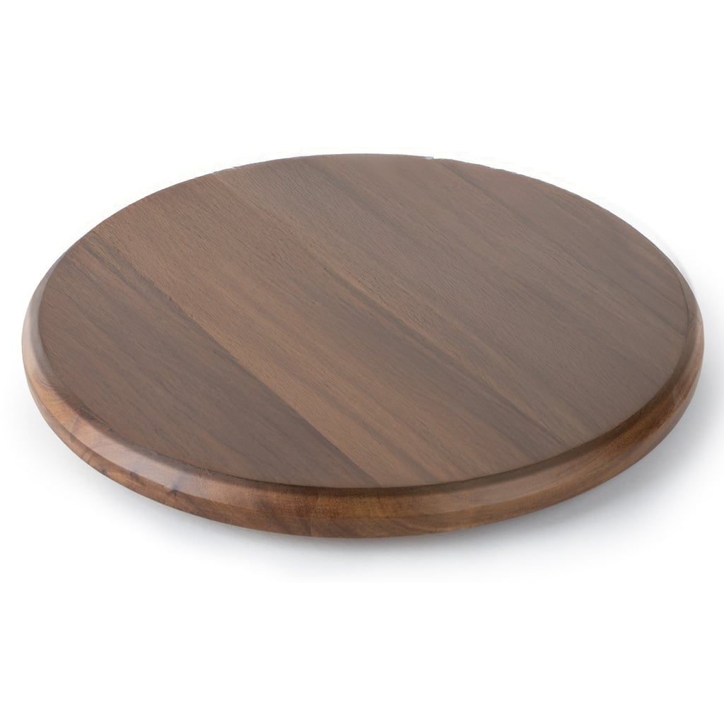 Acacia Wood Round Acacia Wood Lazy Susan Turntable 14" Diameter for Serving Kitchen Organization Condiment Caddy