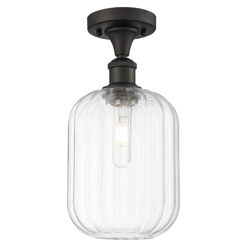 Innovations Lighting 516-1C-13-7 Preston Semi-Flush Preston 7" Wide - Oil Rubbed Bronze / Clear