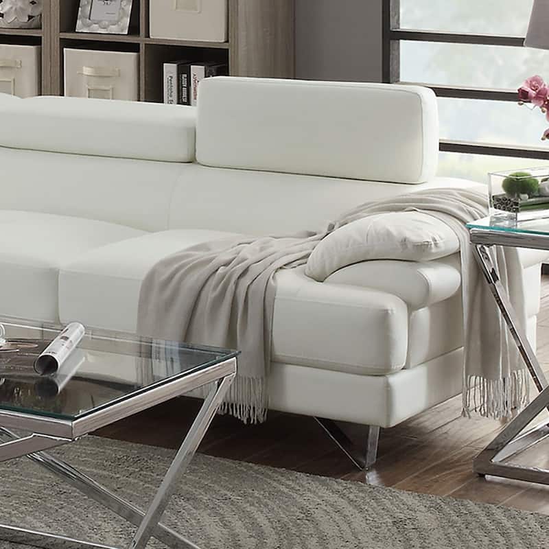 Faux Leather 2 Piece Sectional Sofa