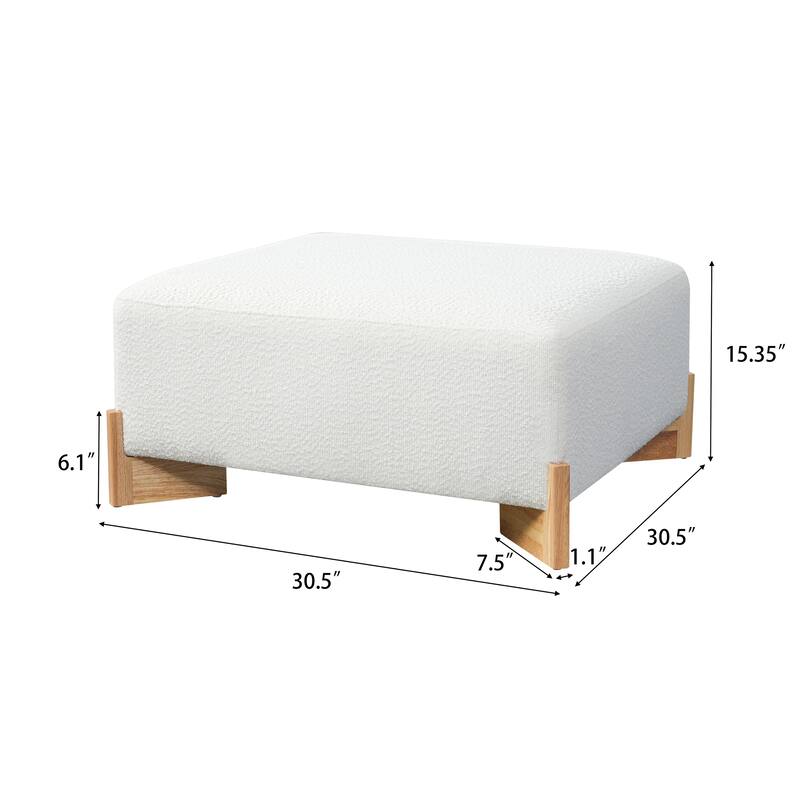 Christopher Knight Home - Arden Modern Upholstered Ottoman with Wooden Legs