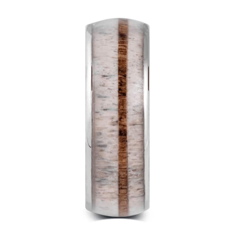 Manly Bands THE ELK Tungsten with Inlay 8mm Polished Band