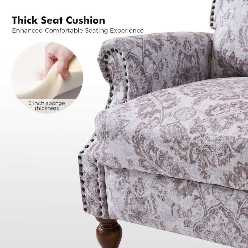 Terri Classic Cutaway Arms with Nailheads Manual Recliner for Living Room Set of 2 by HULALA HOME
