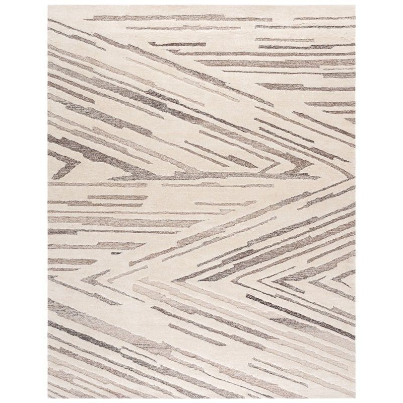 SAFAVIEH Handmade Ebony Nezira Wool Rug - 8' x 10' - Ivory/Brown